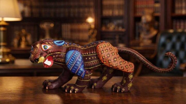 Alebrije Jaguar. Feine Verarbeitung.