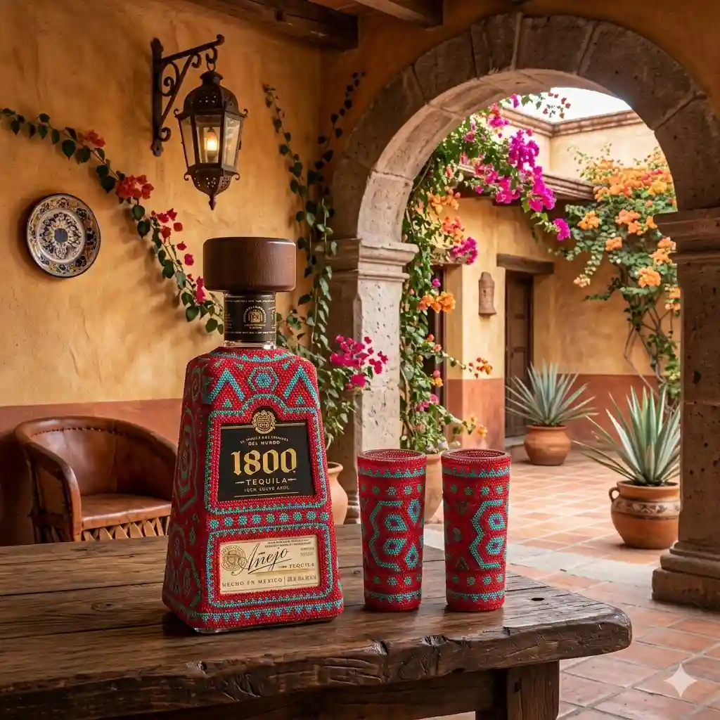 Tequila de arte huichol
